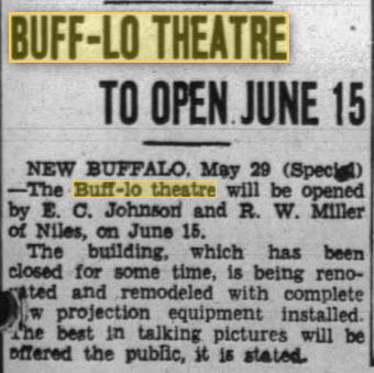 Buff-Lo Theatre - 29 MAY 1935 OPENING ARTICLE